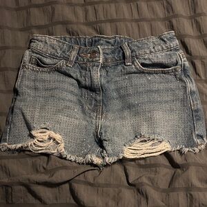 Kids Denim Distressed Shorts